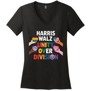 Harris Walz Bridging AmericaS Divide Women's V-Neck T-Shirt