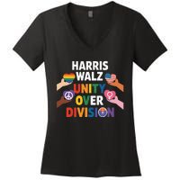 Harris Walz Bridging AmericaS Divide Women's V-Neck T-Shirt