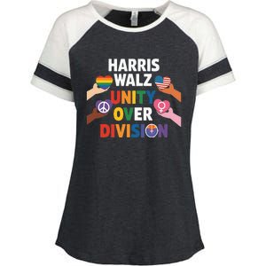 Harris Walz Bridging AmericaS Divide Enza Ladies Jersey Colorblock Tee