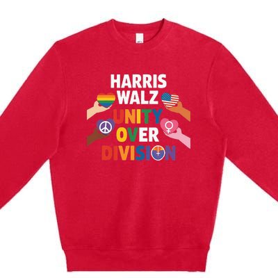 Harris Walz Bridging AmericaS Divide Premium Crewneck Sweatshirt