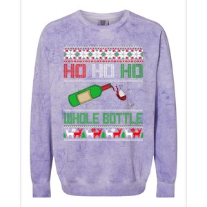 Ho Whole Bottle Funny Wine Ugly Christmas Gift Colorblast Crewneck Sweatshirt