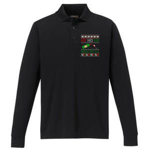 Ho Whole Bottle Funny Wine Ugly Christmas Gift Performance Long Sleeve Polo