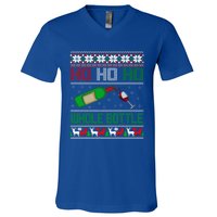 Ho Whole Bottle Funny Wine Ugly Christmas Gift V-Neck T-Shirt