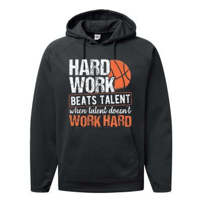 Hard Work Beats Talent When Talent Doesnt Work Hard Performance Fleece Hoodie