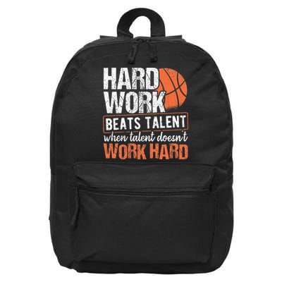 Hard Work Beats Talent When Talent Doesnt Work Hard 16 in Basic Backpack