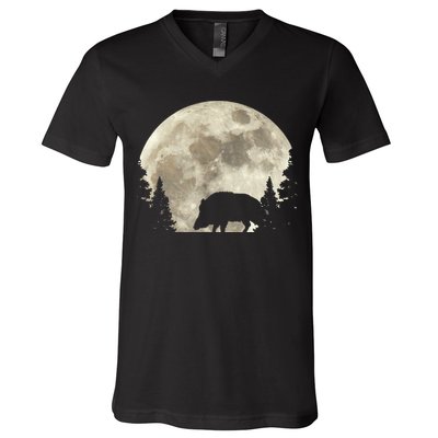 Hunter Wild Boar Keiler Wildsau Hunting Hunter V-Neck T-Shirt