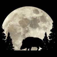 Hunter Wild Boar Keiler Wildsau Hunting Hunter Button
