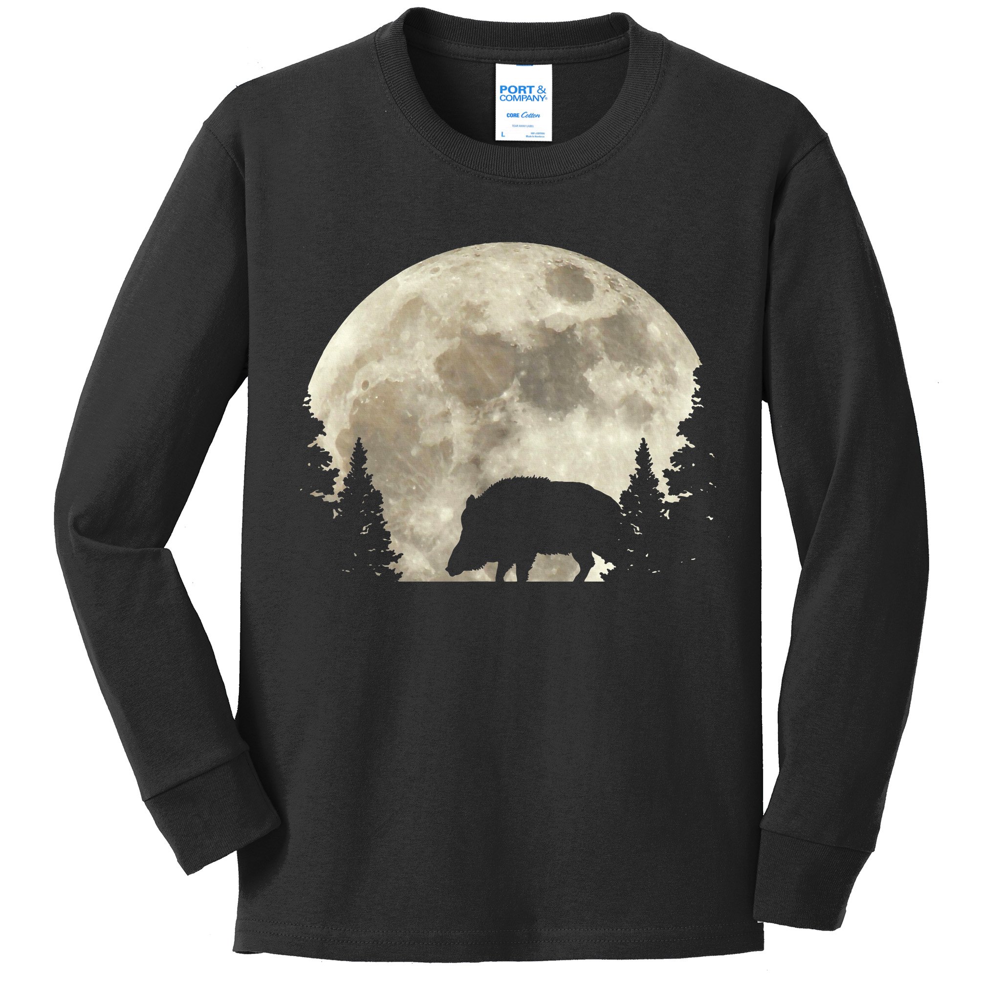 Hunter Wild Boar Keiler Wildsau Hunting Hunter Kids Long Sleeve Shirt