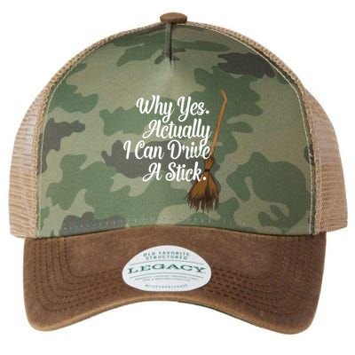 Halloween Witch Broom Why Yes Actually I Can Drive A Stick Gift Legacy Tie Dye Trucker Hat
