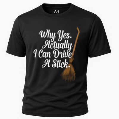 Halloween Witch Broom Why Yes Actually I Can Drive A Stick Gift Performance Shirt