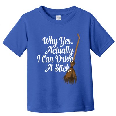 Halloween Witch Broom Why Yes Actually I Can Drive A Stick Gift Toddler T-Shirt