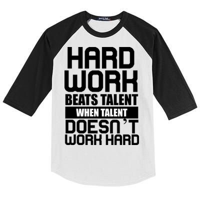 Hard Work Beats Talent When Talent Doesn't Work Hard Kids Colorblock Raglan Jersey