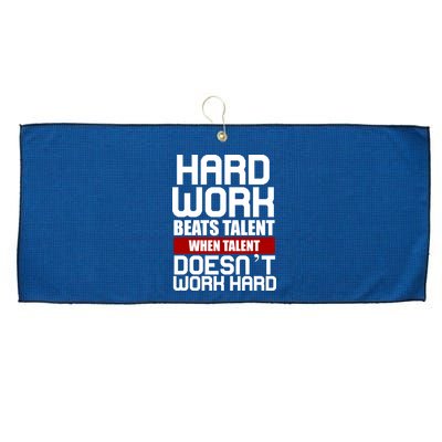 Hard Work Beats Talent When Talent Doesn't Work Hard Large Microfiber Waffle Golf Towel