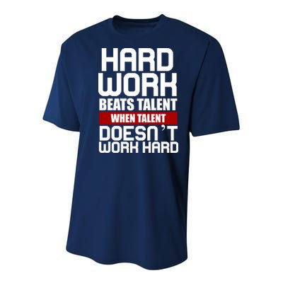 Hard Work Beats Talent When Talent Doesn't Work Hard Youth Performance Sprint T-Shirt