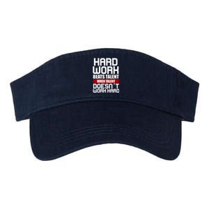 Hard Work Beats Talent When Talent Doesn't Work Hard Valucap Bio-Washed Visor