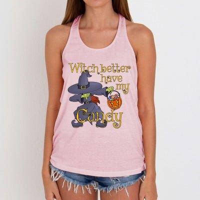 Halloween Witch Better Have My Candy Gift Women's Knotted Racerback Tank