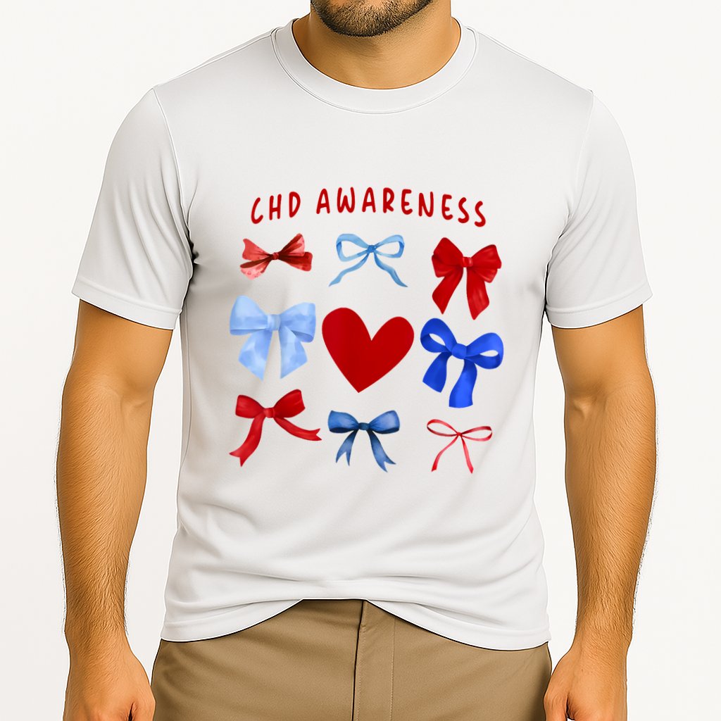Heart Warrior Chd Awareness Heart Disease Coquette Bow Cooling Performance Crew T-Shirt