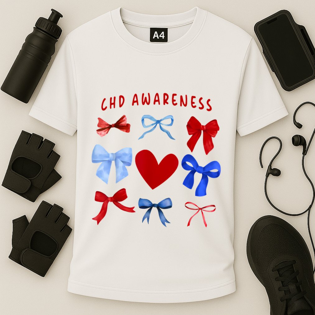 Heart Warrior Chd Awareness Heart Disease Coquette Bow Cooling Performance Crew T-Shirt