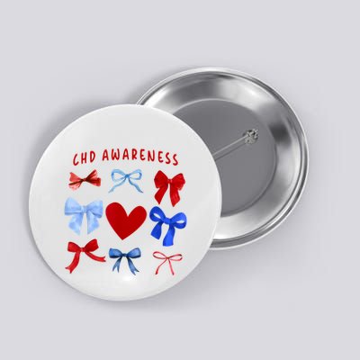 Heart Warrior Chd Awareness Heart Disease Coquette Bow Button