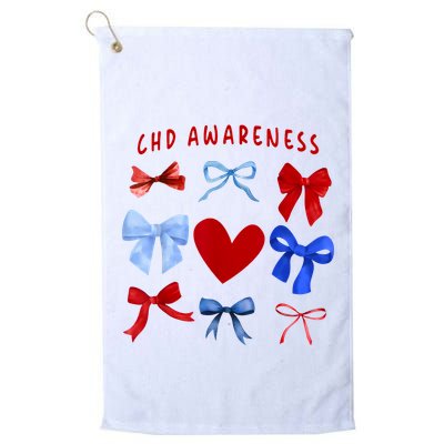 Heart Warrior Chd Awareness Heart Disease Coquette Bow Golf Towel