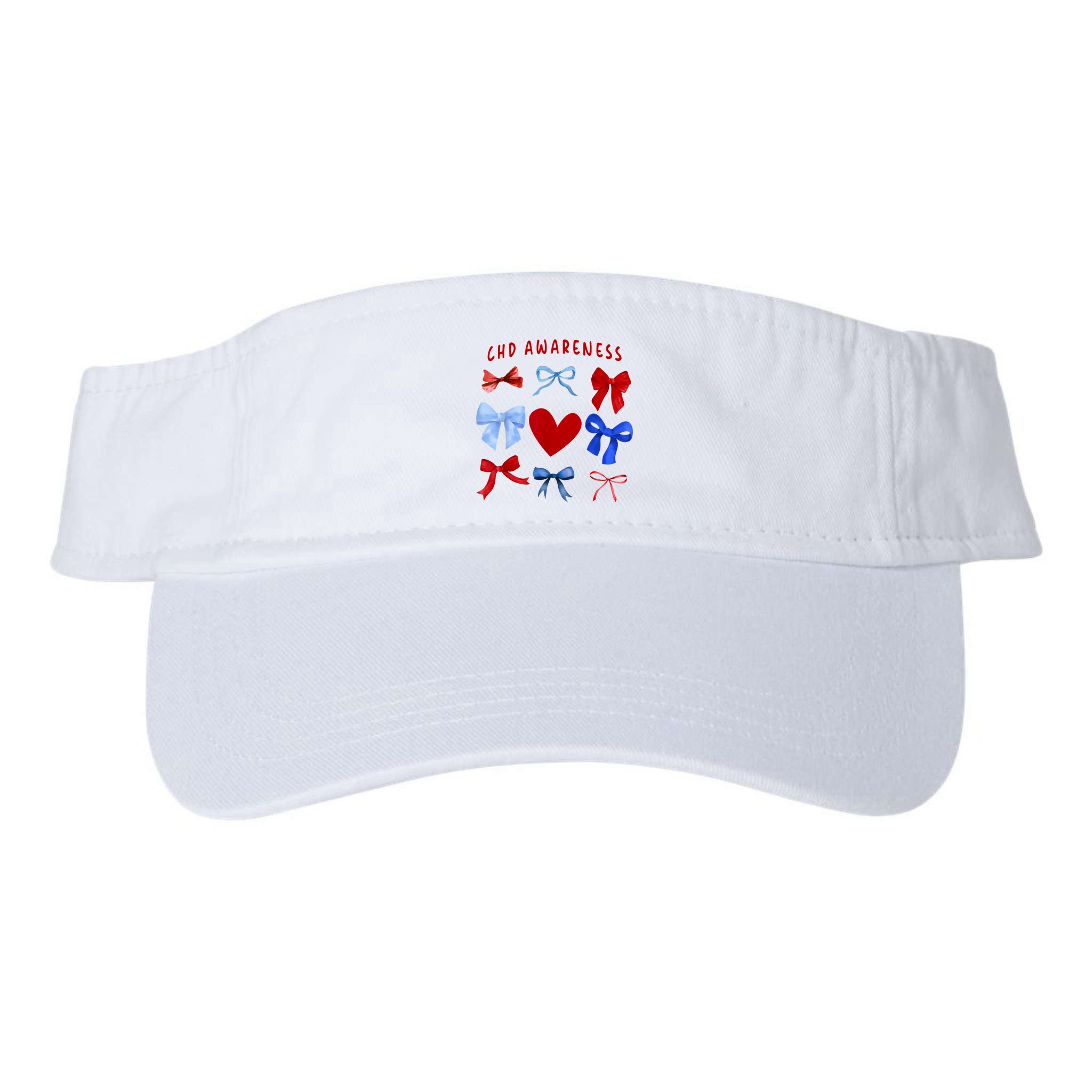 Heart Warrior Chd Awareness Heart Disease Coquette Bow Visor