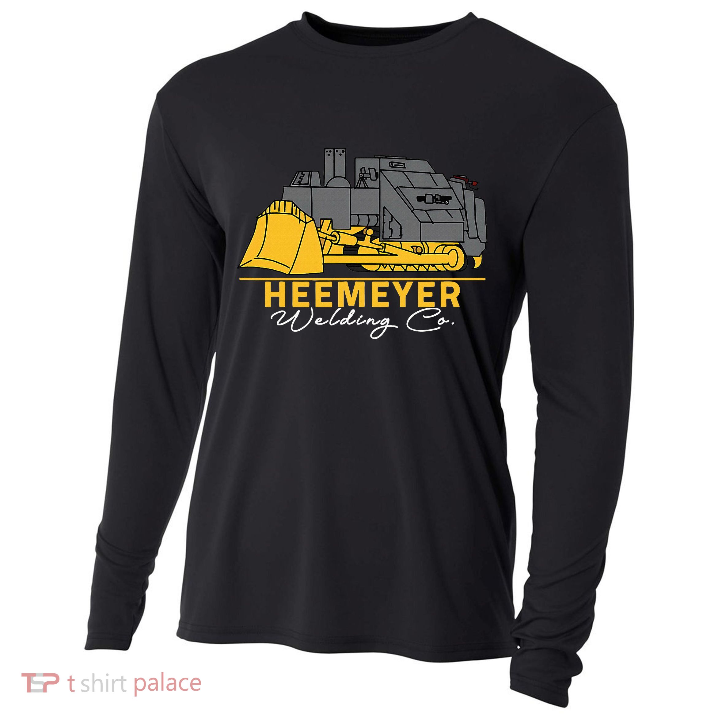 Heemeyer Welding Company Bulldozer Equipment Heavy Machinery Cooling Performance Long Sleeve Crew