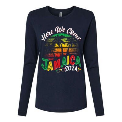 Here We Come Jamaica 2024 Trip Family Summer Vacation Womens Cotton Relaxed Long Sleeve T-Shirt