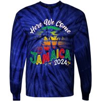 Here We Come Jamaica 2024 Trip Family Summer Vacation Tie-Dye Long Sleeve Shirt