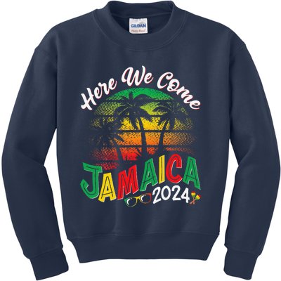 Here We Come Jamaica 2024 Trip Family Summer Vacation Kids Sweatshirt