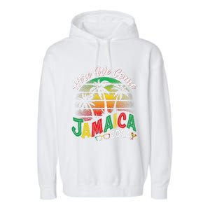 Here We Come Jamaica 2024 Trip Family Summer Vacation Garment-Dyed Fleece Hoodie