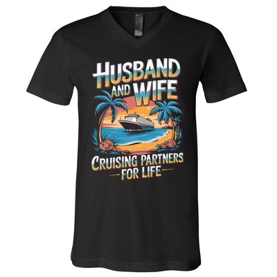 Husband Wife Cruising Partners Gift V-Neck T-Shirt