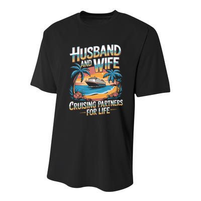 Husband Wife Cruising Partners Gift Youth Performance Sprint T-Shirt