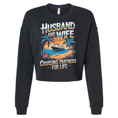 Husband Wife Cruising Partners Gift Cropped Pullover Crew