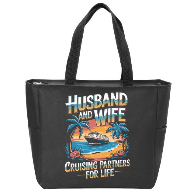 Husband Wife Cruising Partners Gift Zip Tote Bag