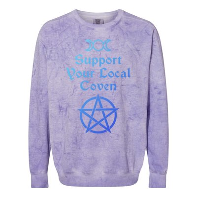 Halloween Witch Costume Support Your Local Coven Funny Gift Colorblast Crewneck Sweatshirt