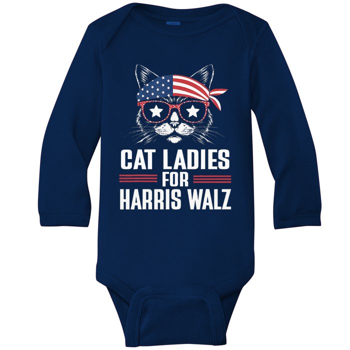 Harris Waltz Cat 2024 President Baby Long Sleeve Bodysuit