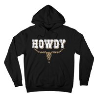 Howdy Western Country Southern Cow Skull Rodeo Bull Cow Hoodie