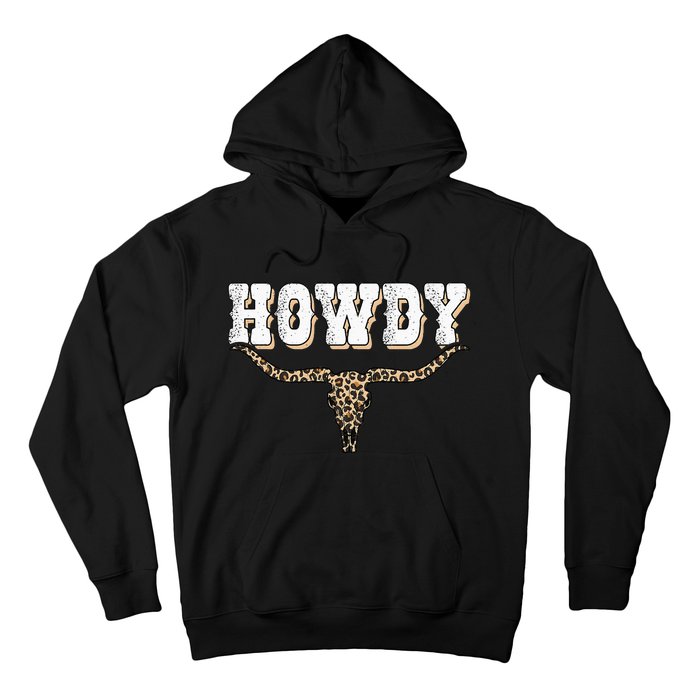 Howdy Western Country Southern Cow Skull Rodeo Bull Cow Hoodie