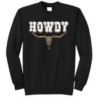 Howdy Western Country Southern Cow Skull Rodeo Bull Cow Sweatshirt