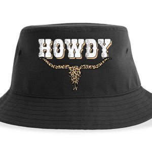 Howdy Western Country Southern Cow Skull Rodeo Bull Cow Sustainable Bucket Hat