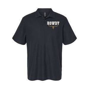 Howdy Western Country Southern Cow Skull Rodeo Bull Cow Softstyle Adult Sport Polo