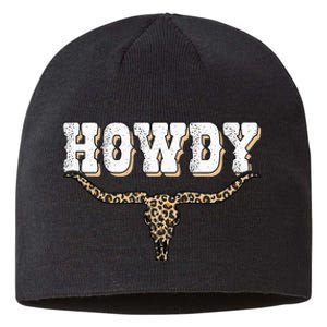 Howdy Western Country Southern Cow Skull Rodeo Bull Cow Sustainable Beanie