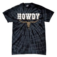 Howdy Western Country Southern Cow Skull Rodeo Bull Cow Tie-Dye T-Shirt