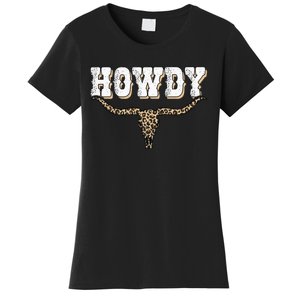 Howdy Western Country Southern Cow Skull Rodeo Bull Cow Women's T-Shirt