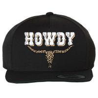 Howdy Western Country Southern Cow Skull Rodeo Bull Cow Wool Snapback Cap