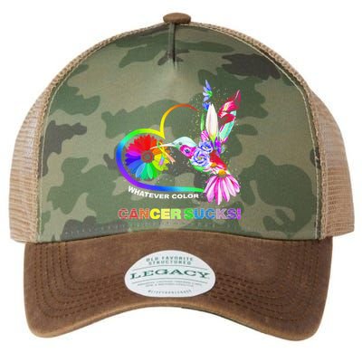 Hummingbird Whatever Color Cancer Sucks Fight Cancer Ribbons Legacy Tie Dye Trucker Hat