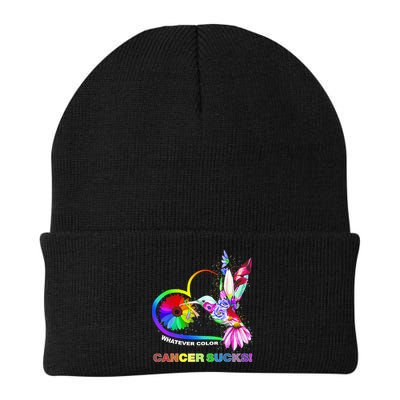 Hummingbird Whatever Color Cancer Sucks Fight Cancer Ribbons Beanie