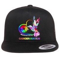 Hummingbird Whatever Color Cancer Sucks Fight Cancer Ribbons Flatbill Hat