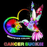 Hummingbird Whatever Color Cancer Sucks Fight Cancer Ribbons Flatbill Hat