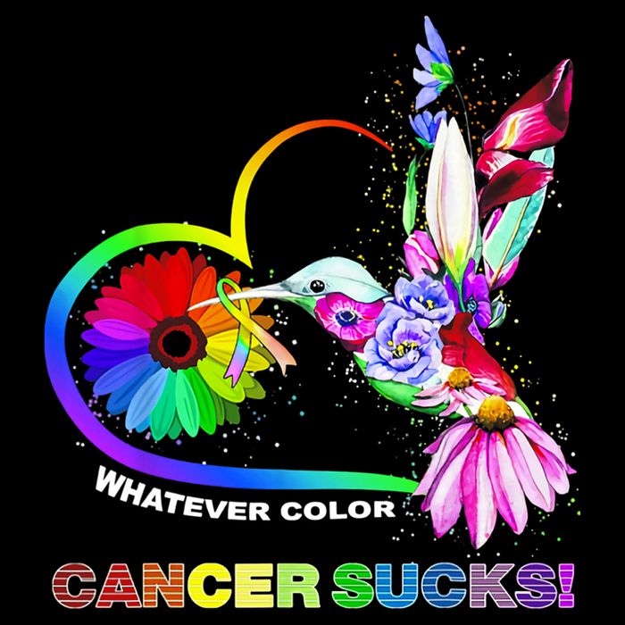 Hummingbird Whatever Color Cancer Sucks Fight Cancer Ribbons Flatbill Hat